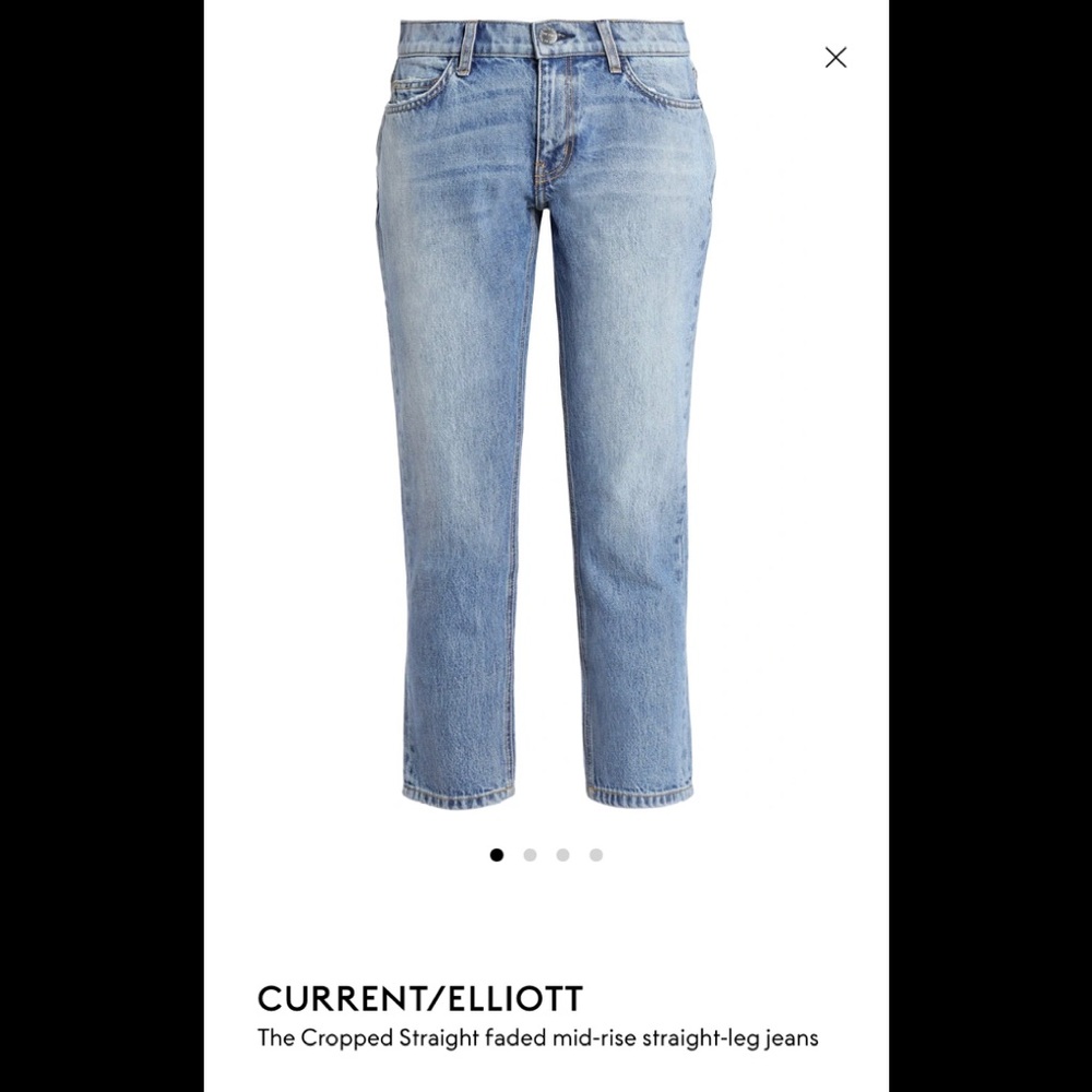 CURRENT/ELLIOTT
The Cropped Straight faded mid-rise straight-leg jeans